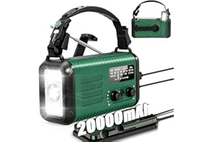 20000mAh / 74000mWh Emergency Radio, Solar Hand Crank Radio AM/FM/NOAA Weather Radio, with Power Bank Phone Charger, SOS Alar
