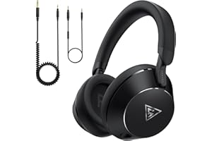 DOQAUS DJ Headphones Professional Wired Studio Monitor Headphones Over Ear for Music Recording and Mixing 50mm Drivers Stereo