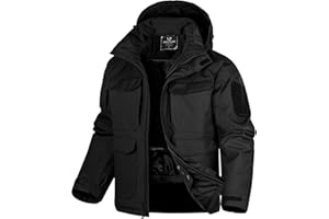 FREE SOLDIER Men's Waterproof Ski Winter Jacket Warm Winter Snow Snowboard Coat with Multi Pockets Detachable Hood