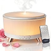 COOKMEX 500ml Essential Oil Diffuser, Ultrasonic Aromatherapy Diffuser | Cool Mist Humidifier with Remote Control, 7-Color Lighting, Timer &amp; Auto-off for Home/Bedroom/Yoga/Office/Living Room (White)