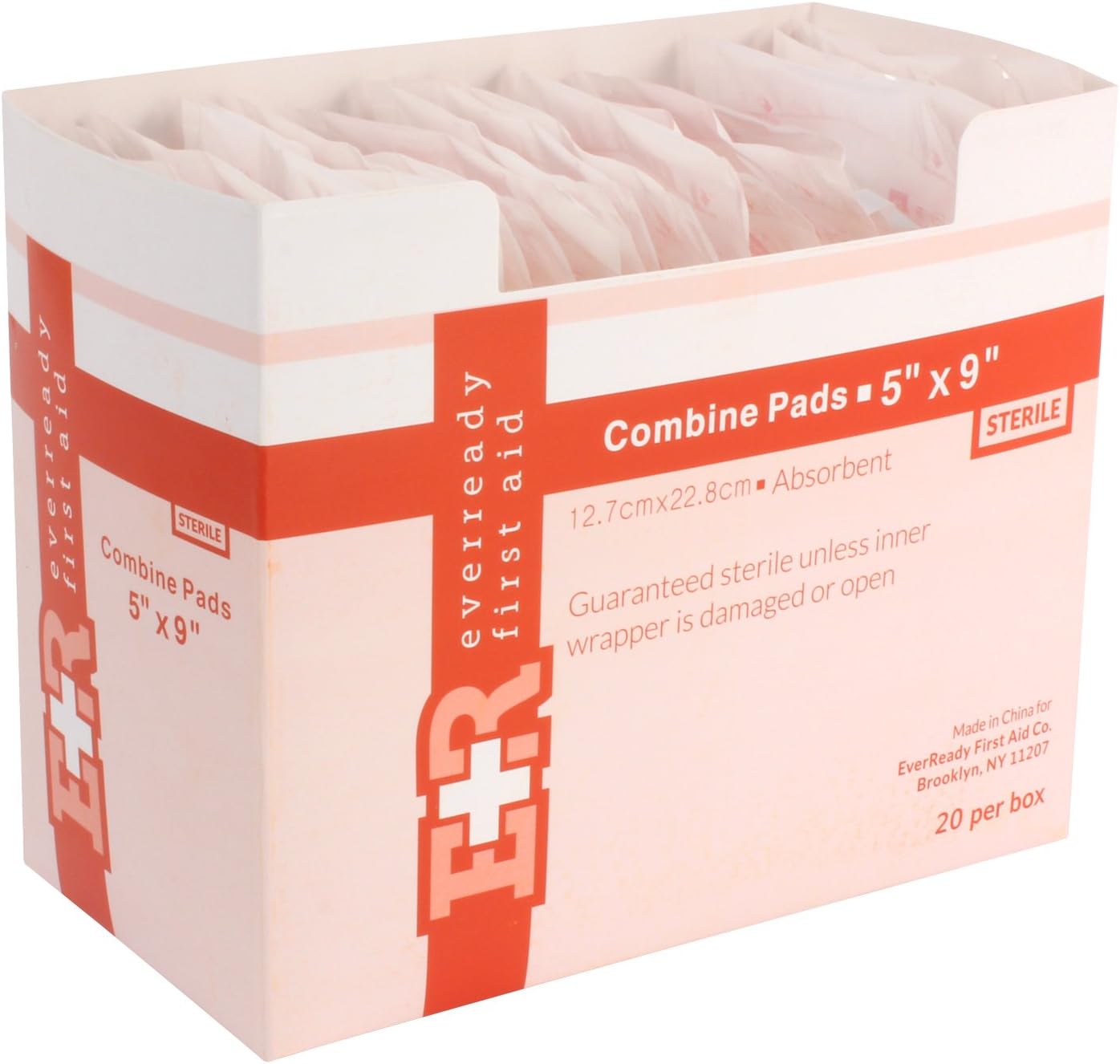 Ever Ready First Aid 5" x 9" Sterile Combine (ABD) Pads - 20 Pack: Health & Personal Care