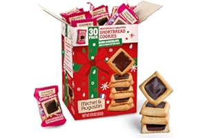 MICHEL & AUGUSTIN Michel et Augustin Christmas Cookies, French Shortbread Cookie Squares with Dark Chocolate & Sea Salt, Holiday Cookies Individually Wrapped, Butter Cookie Gift Basket, 30 Changemakers per Box