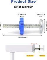SZWLJ Stair Gate Spare Set 4 Pack M10 Pressure Fit Spindles 10 cm Blue view 2