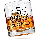 Its 5 O'Clock Everywhere Bouron Glass For Men - Retirement Gifts for Men - Funny Whiskey Glass Unique Retirement Gift For Dad, Grandpa, Friends, Family, And Coworkers - Fathers Day and Christmas Gift