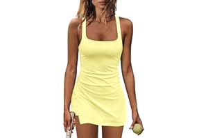 Nirovien Womens Tennis Dress with Built in Shorts Athletic Dresses Workout Dress Skort Dress Golf Outfits