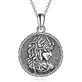 WINNICACA S925 Sterling Silver Medusa Snake/St Christopher Necklace Protection Amulet Pendant Catholic Medallions Jewelry Gift for Men Women
