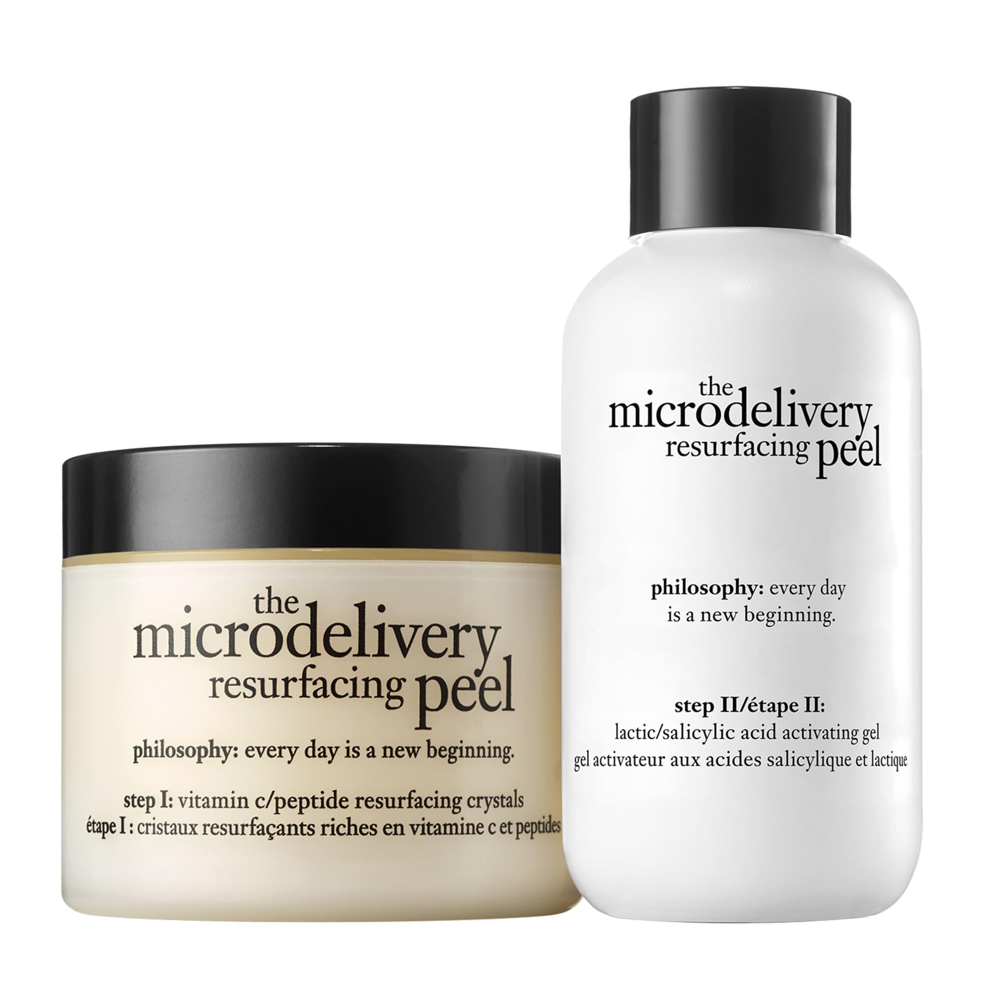 philosophy microdelivery at-home vitamin c peptide peel 120ml, lactic and salicylic acid peel