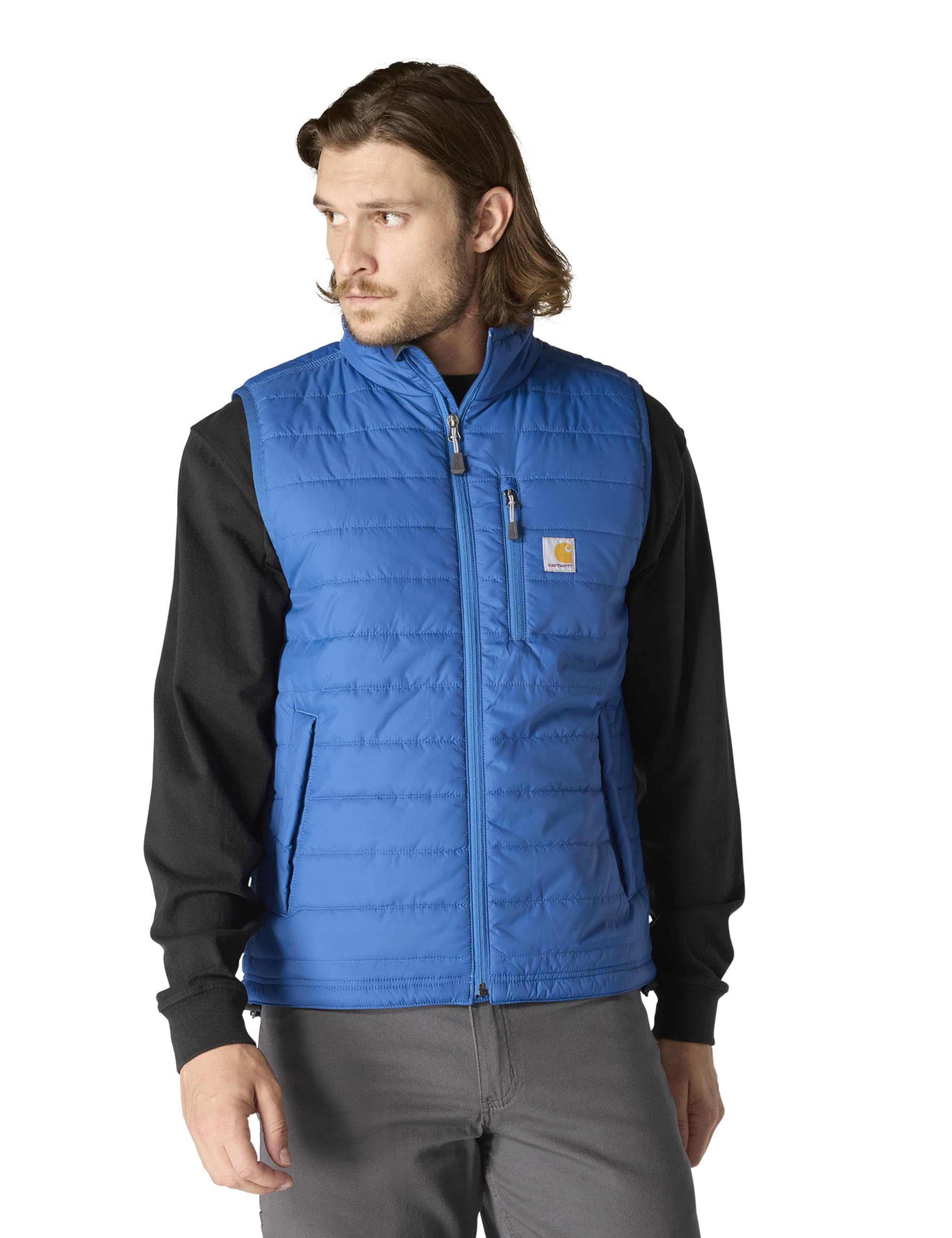 Carhartt Men's Rain Defender Relaxed Fit Lightweight Insulated Vest, Dark Horizon Blue, Large Tall Image
