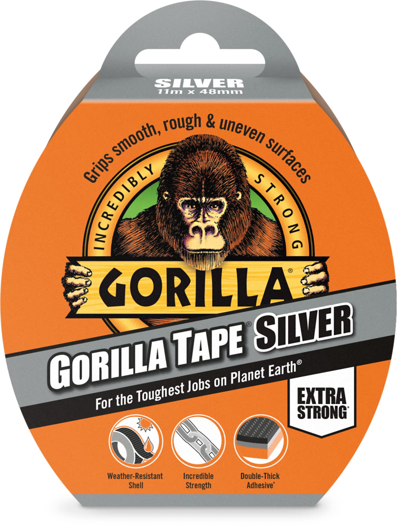Gorilla 3044910 Tape Silver 48mm x 11m