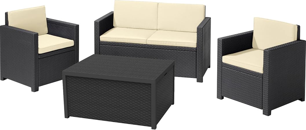 Keter Allibert Victoria En Rotin Lounge Ensemble De Meubles De