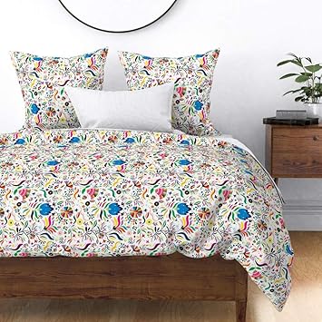 Amazon Com Roostery Mexican Duvet Cover Xochitl Vertical Folk Art