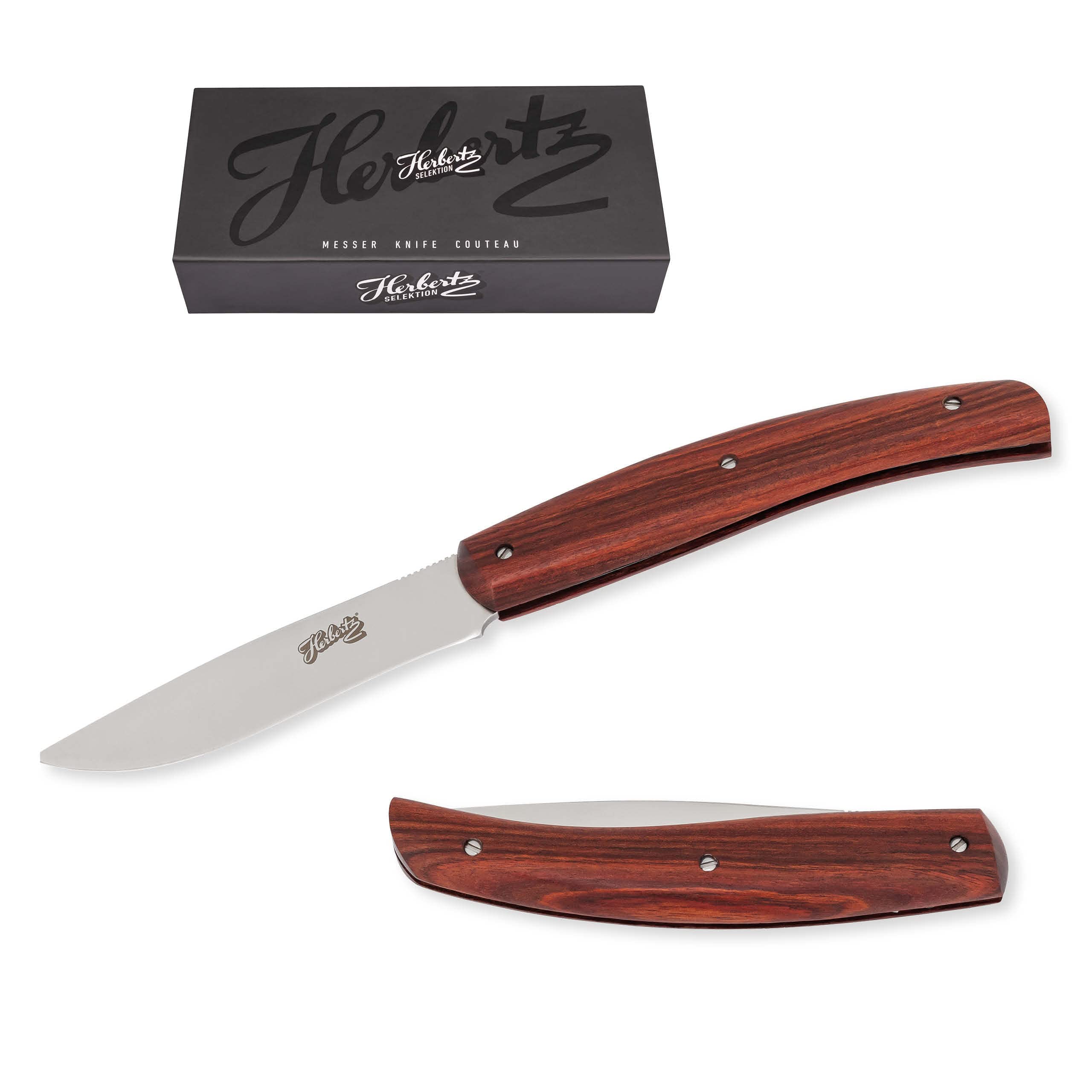 Herbertz Selektion Taschenmesser, AISI 440 Stahl, rostfrei, Slip Joint, Sandelholz Griffschalen, scharfes Klappmesser & Outdoor-messer für Camping, Wandern oder Jagd 3