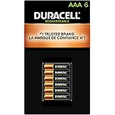 Duracell Rechargeable AAA Batteries, 6 Count Pack, Triple A Battery for Long-Lasting Power, All-Purpose Pre-Charged Battery f