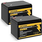 12V 10Ah LiFePO4 Battery 2000+ Deep Cycle Rechargeable Lithium Battery Power Solution for UPS, Compatible for Razor e200/e200s/e225/e300/mx350, Power Wheels, Fish Finder with 10A BMS (2 Pack)