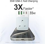 toomke UK to US Plug Adapter 35W PD USB C 4 Ports Type B USA Travel view 2