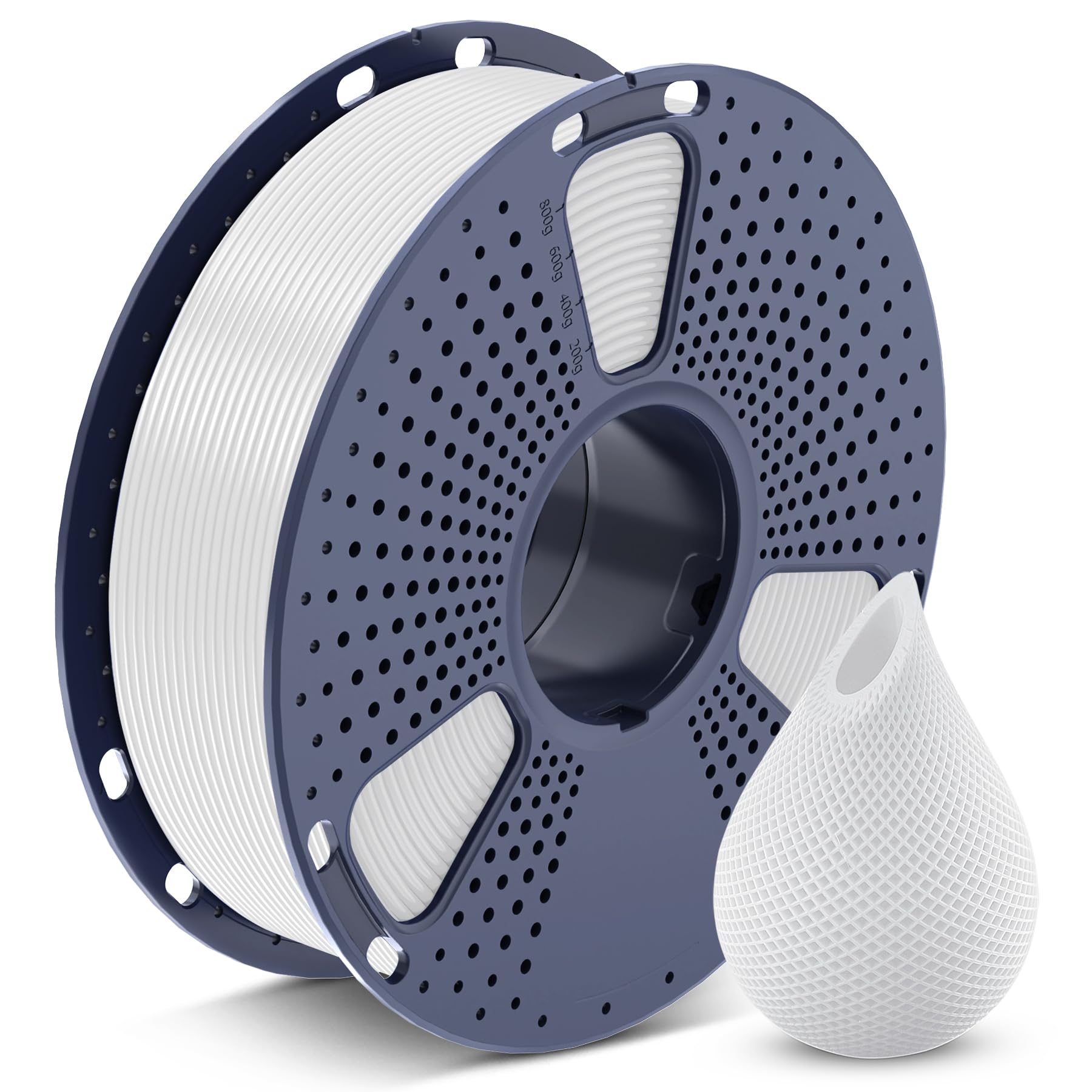 SUNLU PETG Filament 1.75mm, Less Stringing Good Layer Adhesion High Toughness 3D Printer Filament 1.75 ±0.02mm, 1kg Spool(2.2lbs), PETG White