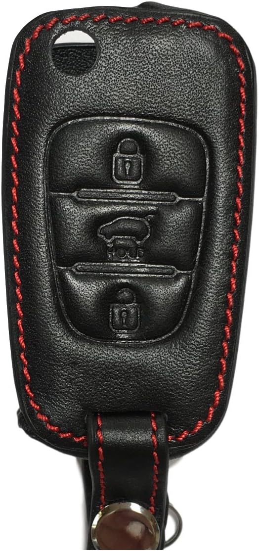 Promostrex Kia Rio Soul Venga Cee'd Pro Cee'd Picanto Sorento Sportage Key Case – Genuine Leather Car Key Case – Kia Carens – Case Schlüsel