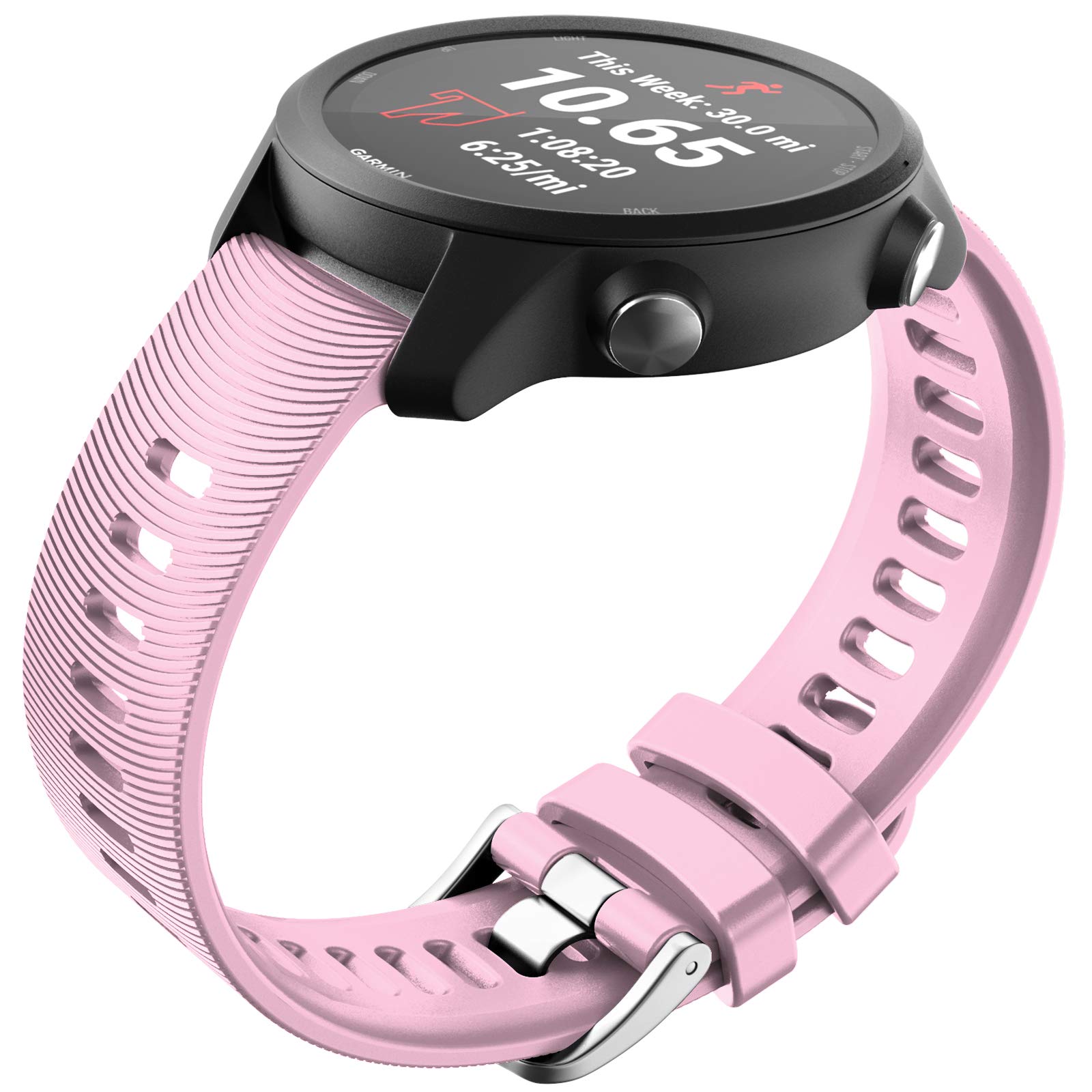 NotoCity for Garmin Forerunner 645 Strap/245 Strap, 20mm Replacement Strap Soft Silicone for Vivoactive 3 Music Vívomove HR Forerunner 645/245 Music (pink)
