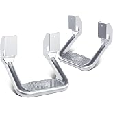 Kojem 2Pcs Side Step Compatible with Chevrolet GMC Ford Isuzu Mitsubishi | Dodge Jeep Nissan Toyota Mazda Silvery Aluminum Side Hoop
