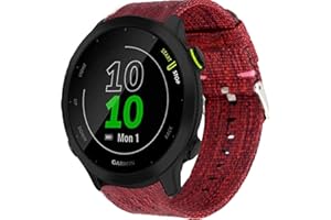 Lamshaw Compatible for Garmin Forerunner 55 Band, Breathable Nylon Woven Fabric Replacement Accessory Strap Compatible for Garmin Forerunner 55 / Approach S42 / Approach S12
