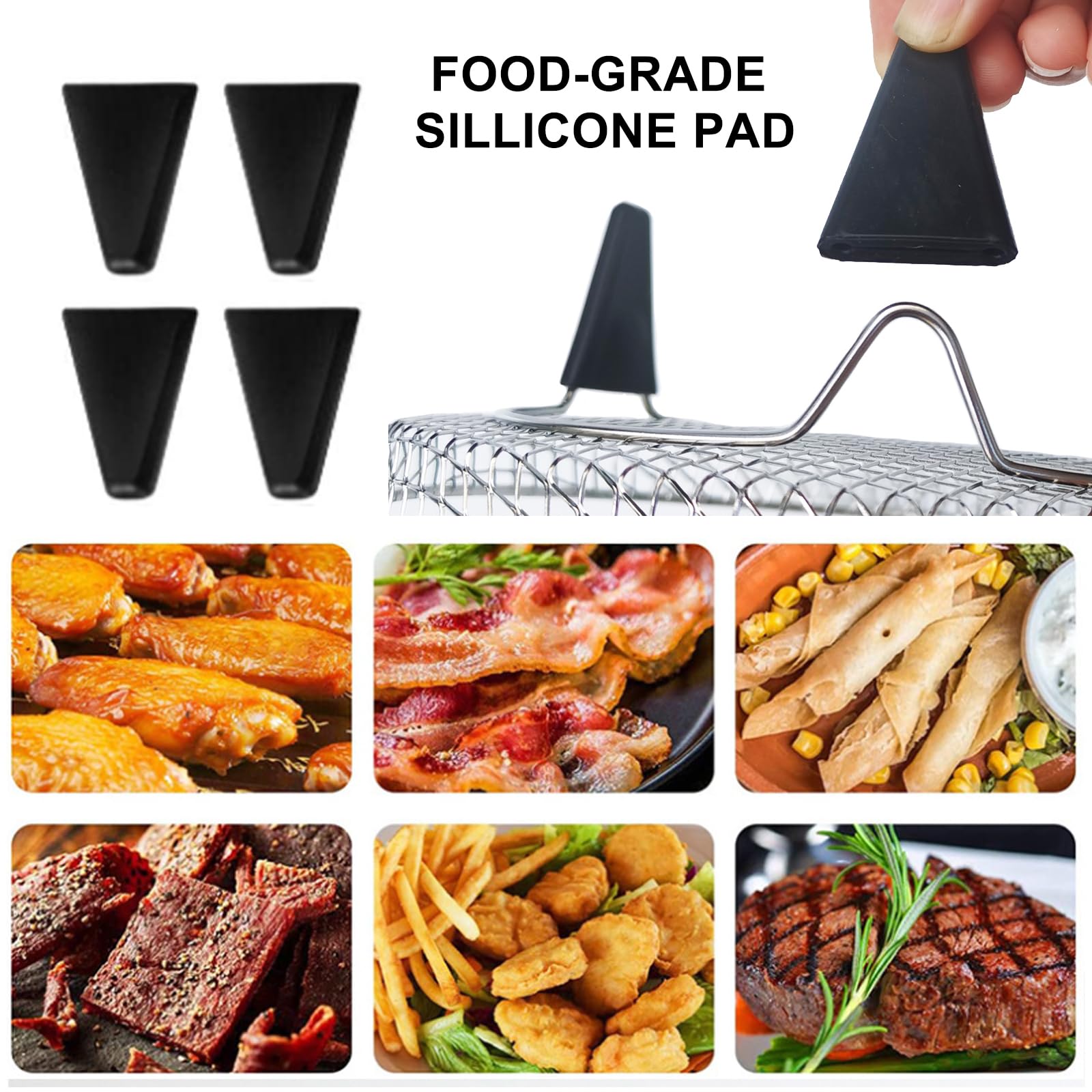 Upgrade Air Fryer Rack,Three Stackable Dehydrator Racks for Gowise Phillips USA Cozyna Ninja Airfryer,Stainless Steel Rectangle Air Fryer Rack,Ninja Dual Air Fryer Accessories (Rectangle)