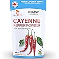 Organic Cayenne Pepper Powder 16oz (454g) - High in Capsaicin & Flavonoids, Raw from India, Robust Flavor Moderate Heat (32,0