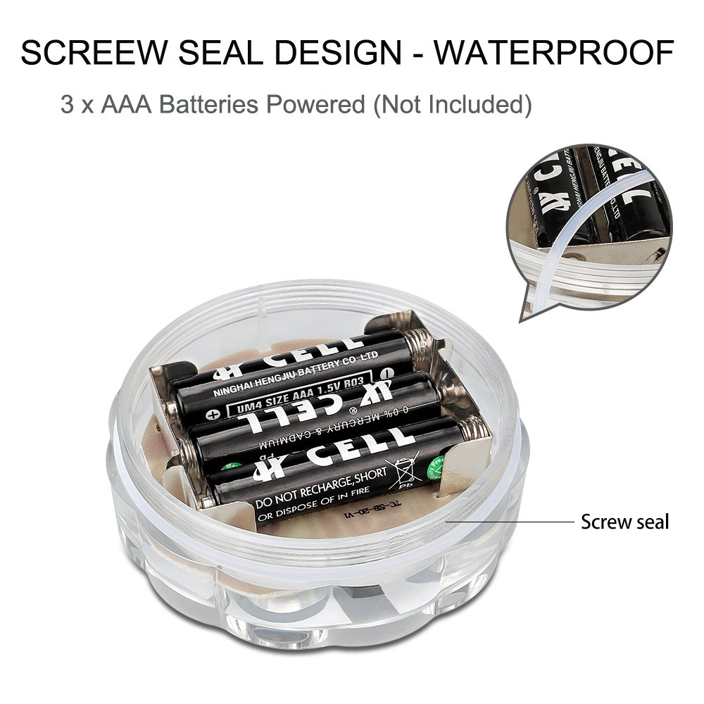 FURADO 10 RGB Multi Changement de couleur étanche LED pour vase, aquarium, bassin, Halloween, Noël, plastique