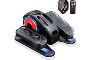 TVDUGIM Under Desk Elliptical Machine, Electric Seated Pedal Exerciser Quiet Compact Mini Elliptical Trainer with Display Monitor and Remote Control Home Office Leg Exercise Equipment for Seniors Adults