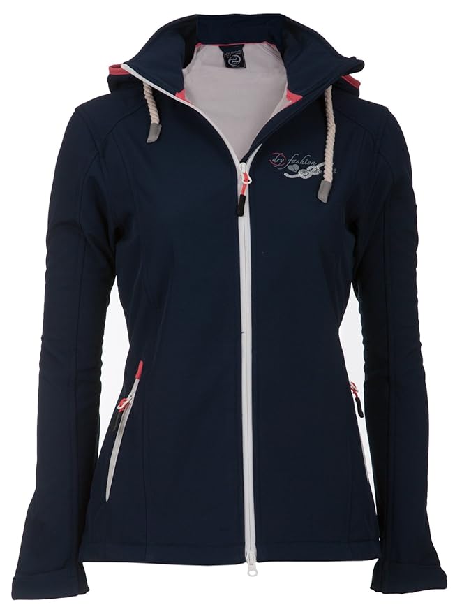 Dry Fashion Softshell Jacke Damen | Modell „Hooge“ | Funktionsjacke & Frühlingsjacke Mit Kapuze | Atmungsaktiv, Wind & Wasser