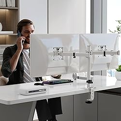 Pholiten Dual Monitor Stand, Heavy Duty Adjustable