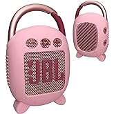 JCHPINE Silicone Cover Case for JBL Clip 4 Portable Bluetooth Speaker, Protective Carrying Case for JBL Clip 4 Portable Bluetooth Speaker Stand Up Holder (Pink)