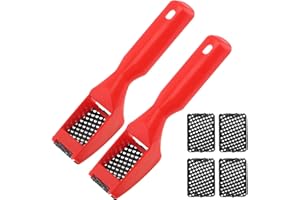 Omninmo 2pcs Shaver Blade Holder, Includes 6 Half-Round Shaving/Shaping Blades - Steel Rasp Block Plane, One Hand Surform Shaver Handle, Dent Repairs, Wood Fiberglass File Tool (Red)