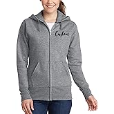 TEEAMORE Custom Womens Full-Zip Hoodie Sweatshirt Wedding Anniversary Bachelorette Bridal Shower