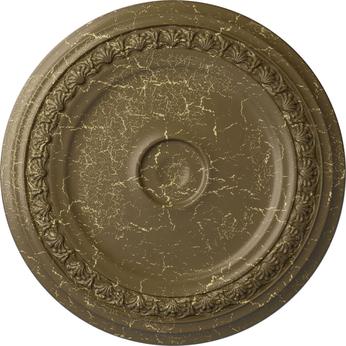 Photo 1 of ***(MINOR DAMAGE)***Ekena Millwork CM31CAMMC 31 1/8"OD X 1 1/2"P Carlsbad Ceiling Medallion Fits Canopies Up To 5 1/2", Mississippi Mud Crackle