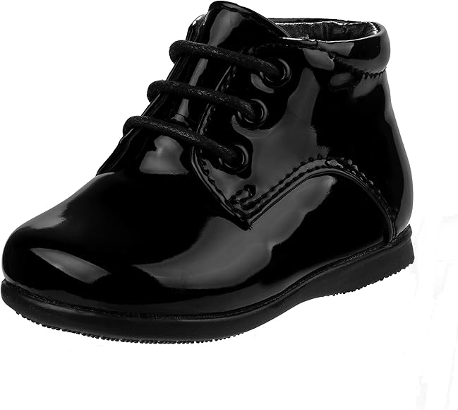 black patent infant boots