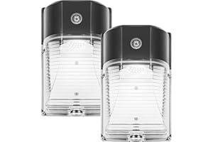 CINOTON 26W LED Wall Pack Light with Dusk to Dawn Sensor, 3000LM [100-277Vac] LED Wall Lights IP65 Waterproof Outdoor Security Flood Lighting for Garage Warehouse Garden 5000K-Daylight 2 Pack