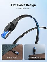 UGREEN Cat 8 Ethernet Cable 1M Flat 40Gbps 2000MHz RJ45 LAN Cable view 4