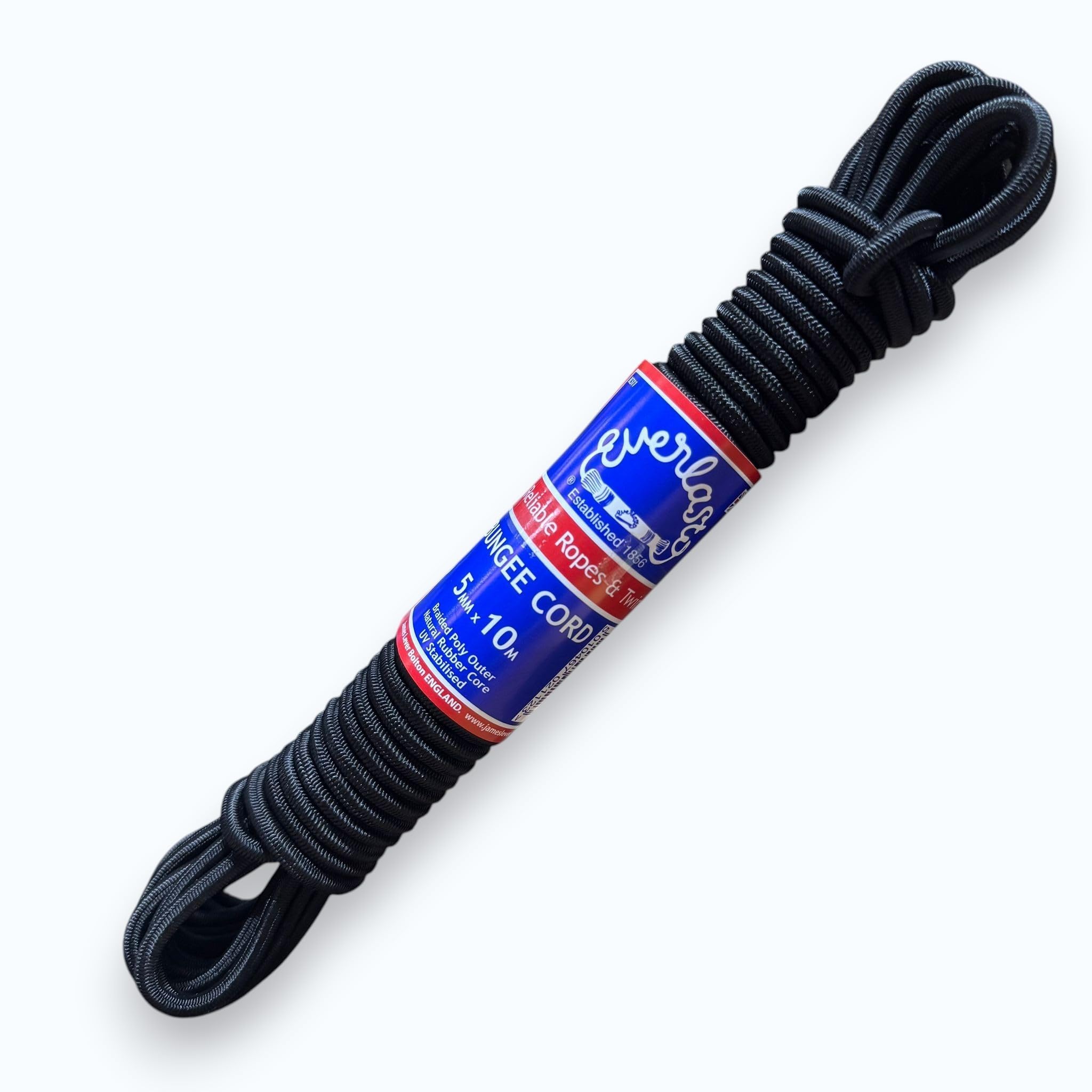 Everlasto 'Lastoflex' Elastic Shock Bungee Cord Rope Black 5mm x 10M