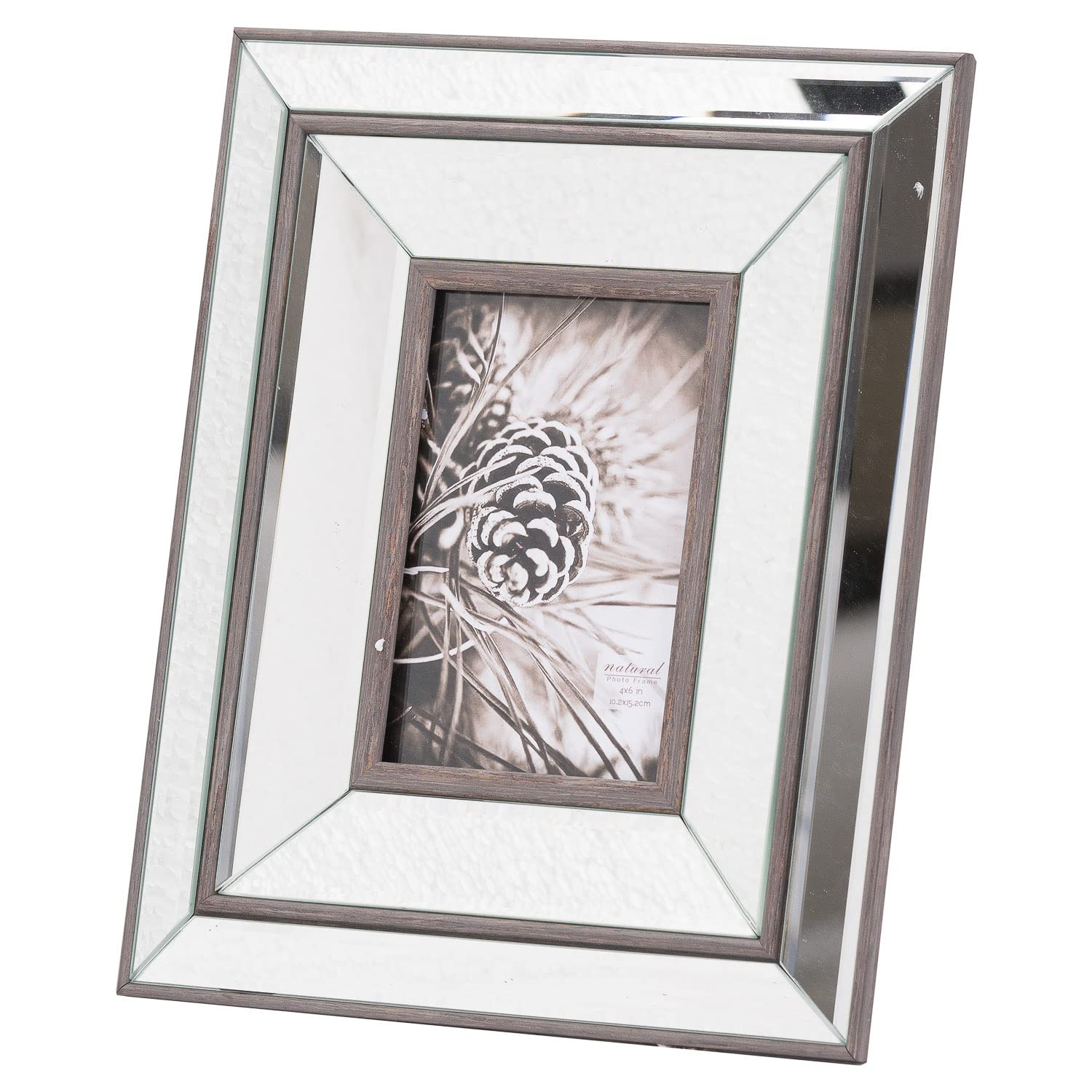 Hill 1975 Tristan Mirror and Wood 4X6 Frame, Glass, Mixed, 2.4 x 24.2 x 29.4 cm