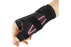 UniSolTek Thumb Brace Ergonomical Right or Left Hand, Thumb Spica Splint Thumb Splint for Trigger Thumb，Thumb Support for Tenosynovitis De Quervains, CMC Pain Relief(Pink S/M)
