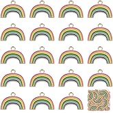 SUNNYCLUE 1 Box 30Pcs Rainbow Charms Enamel Colorful Charms Weather Charms for Jewelry Making Multi Color Charms Rainbow Pendants Bulk Earrings Bracelets Keychain Necklace Supplies DIY Craft