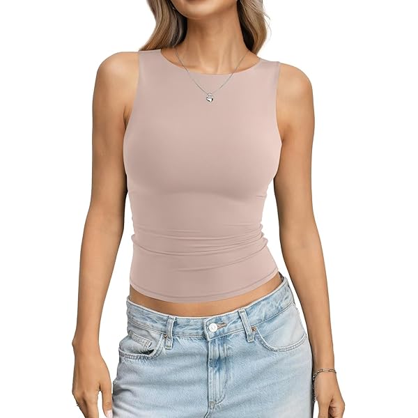 EasyGala Womens Double Lined Tank Tops Sleeveless Boat Neck EasyGala Womens Double Lined Tank Tops Sleeveless Boat Neck