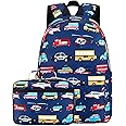CAMTOP Backpack for Kids Boys Preschool Backpack with Lunch Box Toddler Kindergarten School Bookbag Set (Y0065-2 Navy Blue)