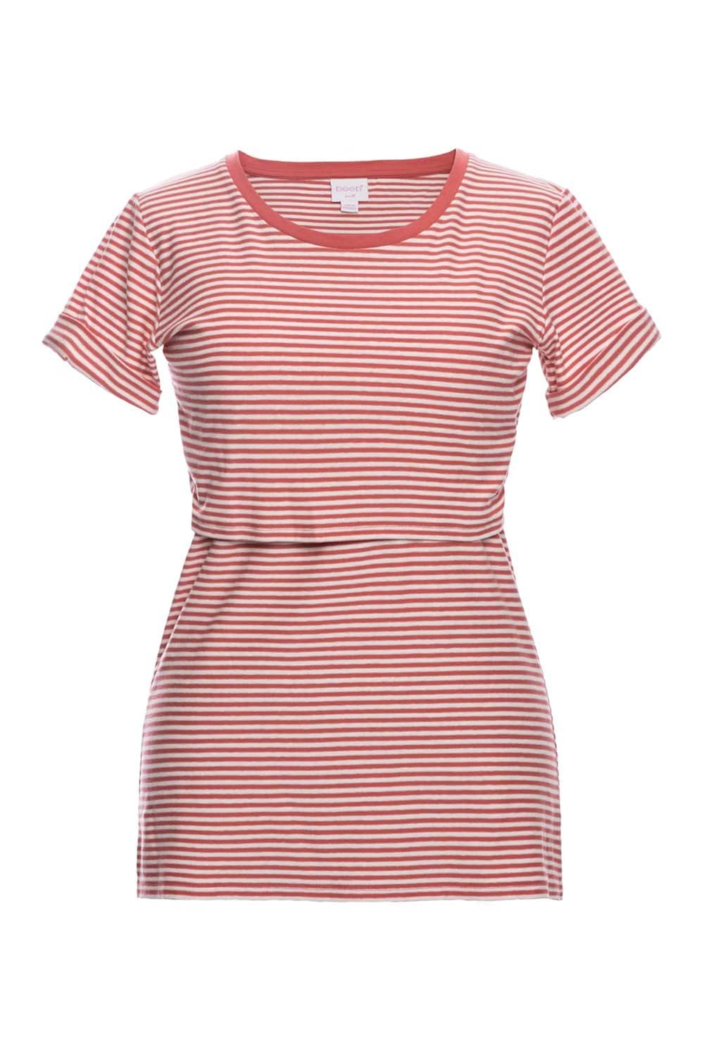 Kurzarm Stillshirt und Umstandsshirt Eva 0145 Gestreift Boob