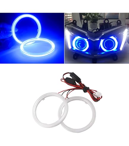 100mm 72SMD COB LED Angel Eyes Halo Ring Lights - Blue, 12V, For Car Headlights & Fog Lamps (Pair)