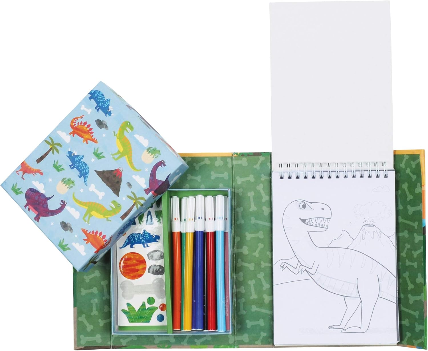 Tiger Tribe TR14013 Dinosaur Toy Colouring Set & Drawing Set, Multicoloured - Image 3