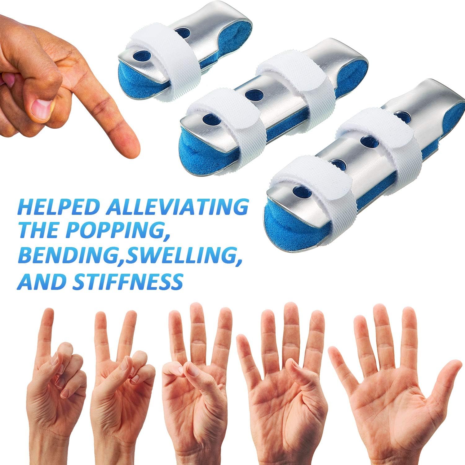 6 Pieces Finger Splints Metal Finger Support Finger Stabilizer for Adults and Children Finger Knuckle Joint Fixation, 3 Sizes: Health & Personal Care