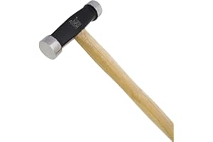 The Beadsmith Two-Sided Planishing Hammer – Metal Shaping Tool, 12.5 Inches w/ 4.5-Inch-Wide 6.7oz Steel Head, 23mm Domed and Flat Faces