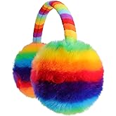 F Flammi Kids Knit Earmuffs Winter Outdoor Furry Ear Warmers for Boys Girls from Toddler to Big Kids