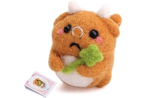 Nitlak Needle Felting Kit, Animal Needle Felting Starter Kit, Needle Felting Supplies with Felting Needles Instruction, Complete Needle Felting Tools for Beginners Adults DIY Craft (Cattle)